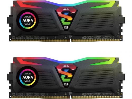 Модуль памяти DDR4 16GB (2*8GB) Geil GLS416GB3200C16ADC Super Luce RGB Sync Black PC4-25600 3200MHz CL16 1.35V Радиатор XMP RTL