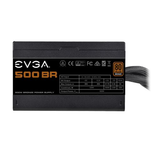 Блок питания ATX EVGA 500 BR 100-BR-0500-K2 500W, active PFC, 80+ Bronze, 120mm fan RTL