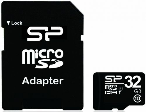Карта памяти 32GB Silicon Power SP032GBSTH010V10SP SDHC MicroSD Card32GB class 10 Retail pack w/ adaptor