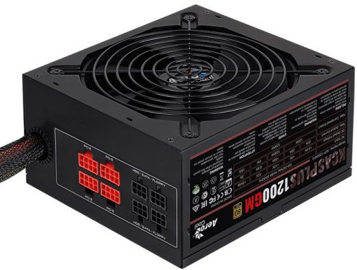 Блок питания ATX AeroCool KCAS Plus 1200GM 4718009151987 1200W модульный, 80Plus Gold, (20/24+4/8+6/8pin, вент d120мм)