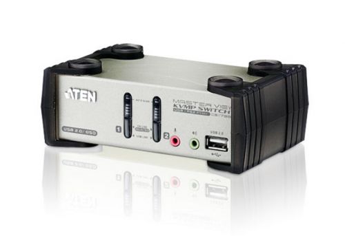 Переключатель KVM Aten CS1732B-A7-G KVM+Audio+USB 2.0, 1 user USB+VGA => 2 cpu PS2/USB+VGA, со шнурами USB 2х1.2м., 2048x1536, настол., исп.спец.шнуры