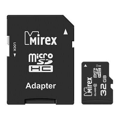 

Карта памяти 32GB Mirex 13613-ADSUHS32 microSDHC Class 10 UHS-I (SD адаптер), 13613-ADSUHS32