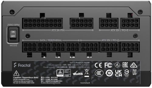Блок питания ATX Fractal Design ION+ 2 Platinum FD-P-IA2P-560 560W, Active PFC, 80 PLUS Platinum, fully modular, 140mm fan