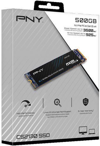Накопитель SSD M.2 2280 PNY M280CS2130-500-RB CS2130 500GB PCIe Gen3x4 with NVMe 3D NAND TLC 3500/925MB/s MTBF 2M RTL - фото 2