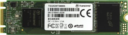 Накопитель SSD M.2 2280 Transcend TS32GMTS800S MTS800S 32GB SATA III MLC 260/40MB/s IOPS 25K/14K MTBF 1.5M RTL
