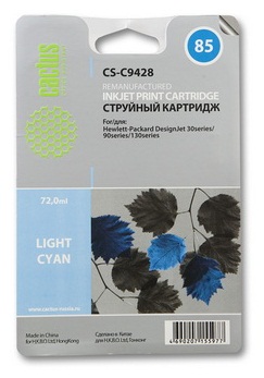 Картридж Cactus CS-C9428 № 85 для HP DJ 30/130, светло-голубой, 72 мл