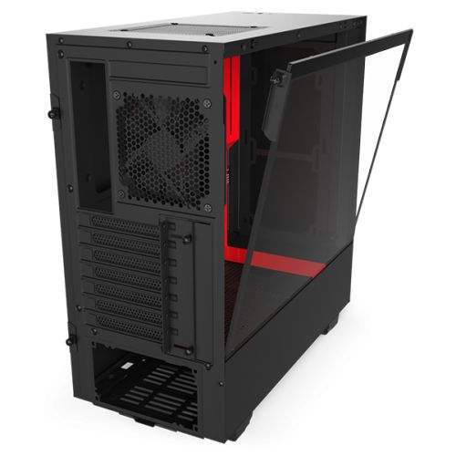 Корпус ATX NZXT H510 black/red, без БП, закаленное стекло, fan 2x120mm, 2xUSB 3.1 (Type-A/Type-С), audio CA-H510B-BR - фото 3