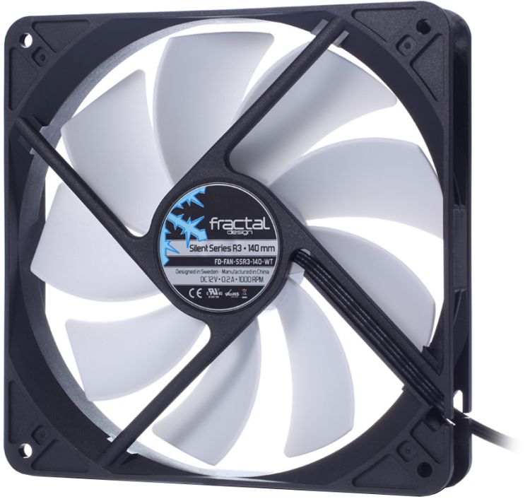 

Вентилятор для корпуса Fractal Design Silent Series R3 140mm FD-FAN-SSR3-140-WT (140x140x25, 1000 об/мин, 56.1 CFM, 21.6 дБ, 3-pin) RTL, Silent Series R3 140mm