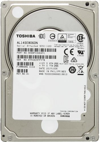Жесткий диск 600GB SAS 12Gb/s Toshiba AL14SEB060N 2.5" Enterprise Performance 10500rpm 128MB Bulk