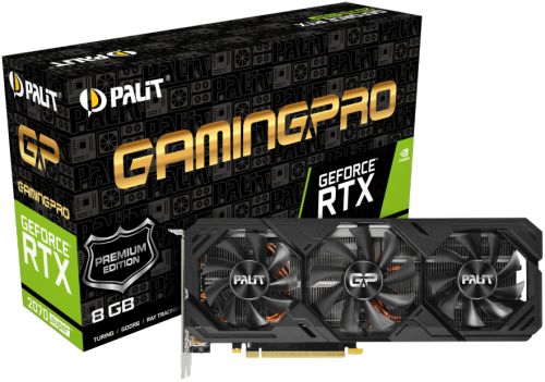 

Видеокарта PCI-E Palit GeForce RTX 2070 Super GamingPro Premium 8GB GDDR6 256bit 12nm 1605/14000MHz HDMI/3*DP RTL, GeForce RTX 2070 Super GamingPro Premium