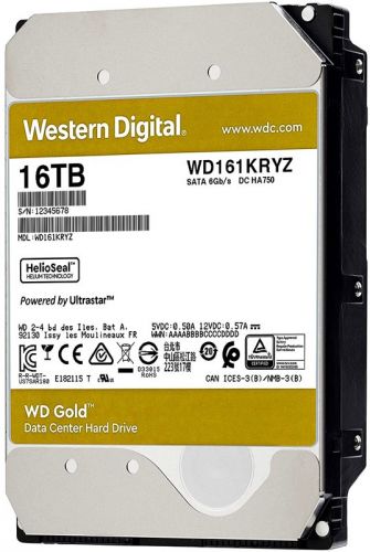 Жесткий диск 16TB SATA 6Gb/s Western Digital WD161KRYZ WD Gold 3.5" 7200rpm 512MB