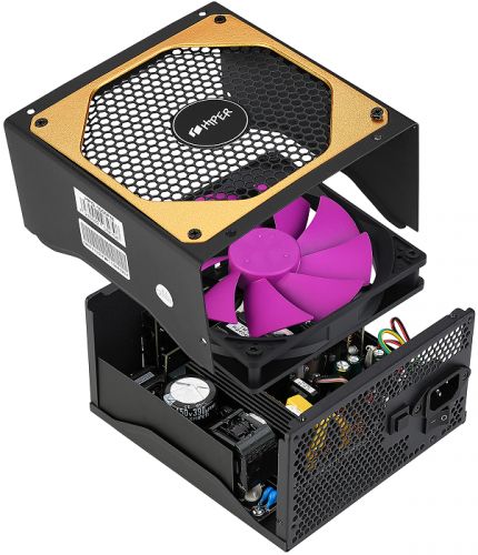 Блок питания ATX HIPER HPG-1000FM EXCELLENT 1000W, 80+Gold, APFC, 140mm fan, full modular