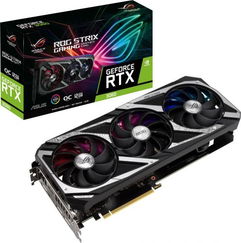 

Видеокарта PCI-E ASUS GeForce RTX 3060 ROG STRIX GAMING OC (ROG-STRIX-RTX3060-O12G-GAMING) 12GB GDDR6 192bit 8nm 1320/15000MHz 2*HDMI/3*DP, GeForce RTX 3060 ROG STRIX GAMING OC (ROG-STRIX-RTX3060-O12G-GAMING)