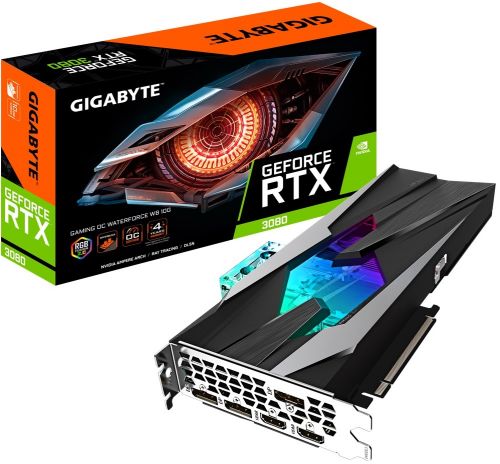 Видеокарта PCI-E GIGABYTE GeForce RTX 3080 GAMING OC WATERFORCE WB (GV-N3080GAMINGOC WB-10GD) 10GB GDDR6X 320bit 8nm 1440/19000MHz 2*HDMI/3*DP