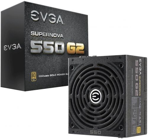 Блок питания ATX EVGA SuperNOVA 550 G2 220-G2-0550-Y2 550W, APFC, 80Plus Gold, fan 140mm, Fully Modular, RTL