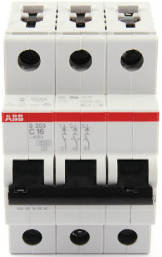 Автоматический выключатель ABB 2CDS253001R0164 S203 3P 16А (С) 6kA