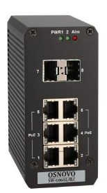 Коммутатор OSNOVO SW-60602/ILC промышленный управляемый (L2+) PoE на 8 портов: 6 x FE (10/100Base-T) с PoE (до 30W) + 2 x GE SFP (1000Base-X). Вход дл