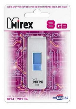 

Накопитель USB 2.0 8GB Mirex SHOT 13600-FMUWST08 белый (ecopack), SHOT