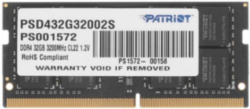 Модуль памяти SODIMM DDR4 32GB Patriot Memory PSD432G32002S Signature Line PC4-25600 3200MHz CL22 1.2V