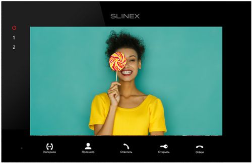 Видеодомофон Slinex SQ-07MTHD Black цветной, настенный, 7" сенсорный TFT LCD дисплей 16:9, разрешение экрана 1024х600