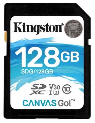 Карта памяти 128GB Kingston SDG/128GB SDXC Canvas Go 90R/45W CL10 U3 V30
