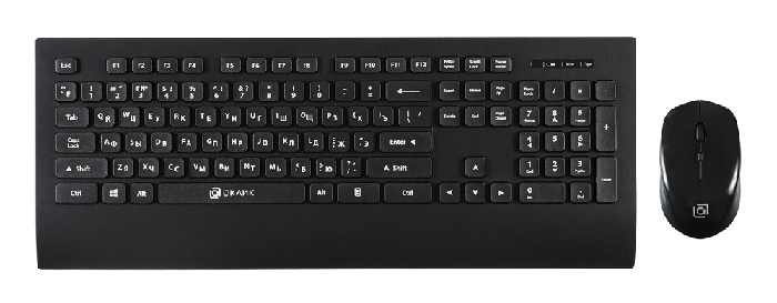 

Клавиатура и мышь Oklick 222M клав:черный мышь:черный USB беспроводная slim Multimedia, 222M