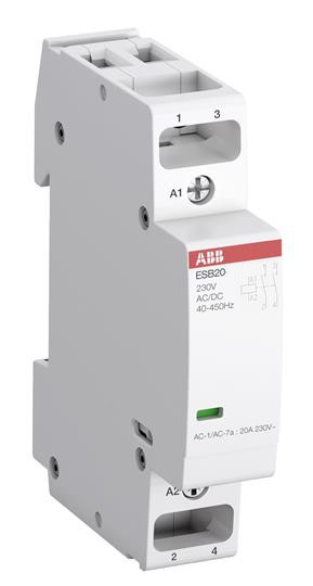 

Контактор ABB ESB20-11N-06 1SBE121111R0611 модульный (20А АС-1, 1НО+1НЗ), катушка 230В AC/DC, ESB20-11N-06