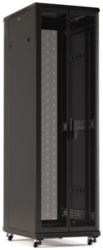Шкаф напольный 19, 22U Hyperline TTR-2261-DD-RAL9005 1166x600х1000 мм (ВхШхГ), передняя и задняя распашные перфорированные двери (75%), ручка с замко распашные шкафы