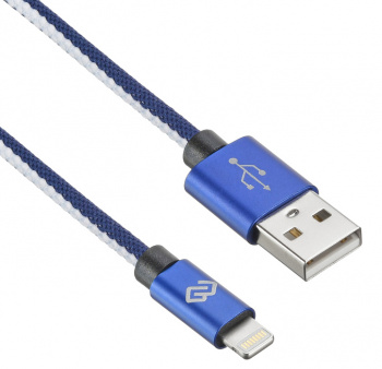Кабель интерфейсный Digma 1080345 USB (m)-Lightning (m) 1.2м синий