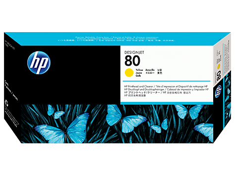 Картридж HP C4823A № 80 Печатающая головка, желтая, для DJ 1000 серии, в комплекте с очистителем
