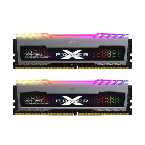 Модуль памяти DDR4 16GB (2*8GB) Silicon Power SP016GXLZU320BDB XPOWER Turbine RGB PC4-25600 3200MHz CL16 1Gx8 SR радиатор 1.35V