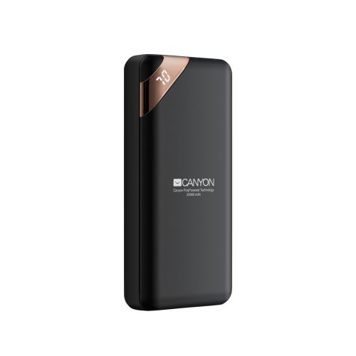 

Аккумулятор внешний универсальный Canyon PB-202 CNE-CPBP20B 20000mAh, 5V/2A, 5V/2.1A(Max), USB cable length 0.25m, black, PB-202