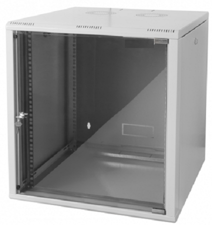 

Шкаф настенный 19", 12U Datarex DR-600210 телекоммуникационный 600х450, дверь стекло, серый, DR-600210