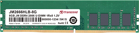 Модуль памяти DDR4 8GB Transcend JM2666HLB-8G JetRam PC4-21300 2666MHz CL19 1.2V RTL