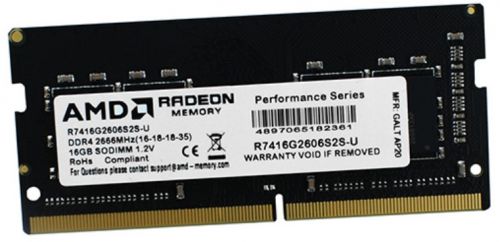 Модуль памяти SODIMM DDR4 16GB AMD R7416G2606S2S-U PC4-21300 2666MHz CL16 1.2V RTL - фото 1