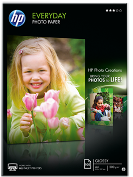 Бумага HP Q2510A Глянцевая фотобумага для повседневного использования, А4, 100 листов, 200 г/м2