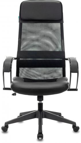 Кресло Бюрократ CH-608 руководителя, цвет черный TW-01, сиденье черный TW-11 искусст.кожа/сетка/ткань с подголов. крестовина пластик