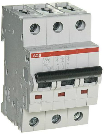 Автоматический выключатель ABB 2CDS253001R0204 S203 3P 20А (С) 6kA