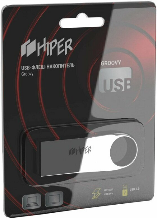 

Накопитель USB 3.0 32GB HIPER Groovy Z32 HI-USB332GBU279S серебристый, Groovy Z32