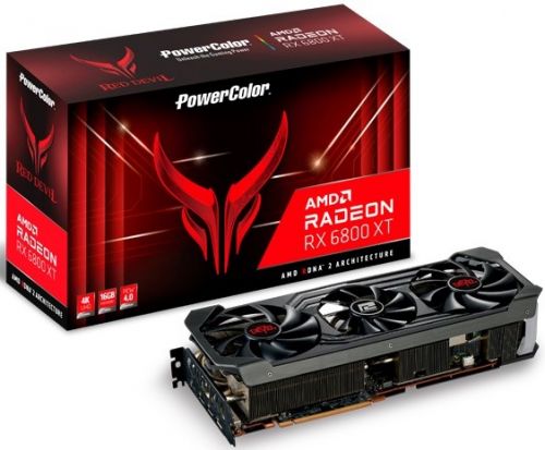 

Видеокарта PCI-E PowerColor Radeon RX 6800 XT Red Devil 16GB GDDR6 256bit 7nm 1900/16000MHz DVI/HDMI/3*DP RTL, Radeon RX 6800 XT Red Devil