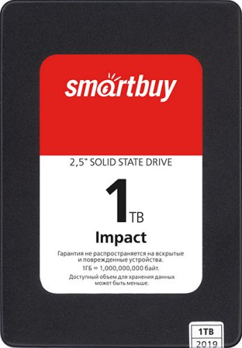Накопитель SSD 2.5'' SmartBuy SBSSD-001TT-PH12-25S3 Impact 1TB SATA3 3D TLC 560/520MB/s IOPS 96K MTBF 1.8M 7mm