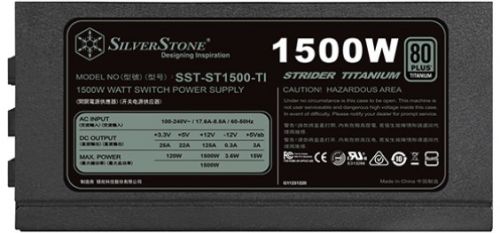 Блок питания ATX SilverStone ST1500-TI 1500W, 80 Plus Titanium, Active PFC, 135mm fan, fully modular RTL