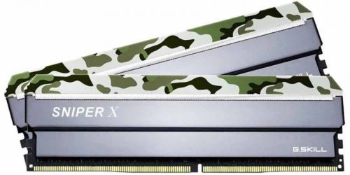 Модуль памяти DDR4 16GB (2*8GB) G.Skill F4-3200C16D-16GSXFB Sniper X PC4-25600 3200MHz CL16 XMP 1.35V Classic Camo - фото 1