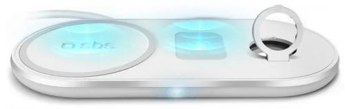 Зарядное устройство беспроводное SBS TEWIRE20WMULTI 3 в 1 (для зарядки смартфона, Apple Airpods, Apple iWatch), белый
