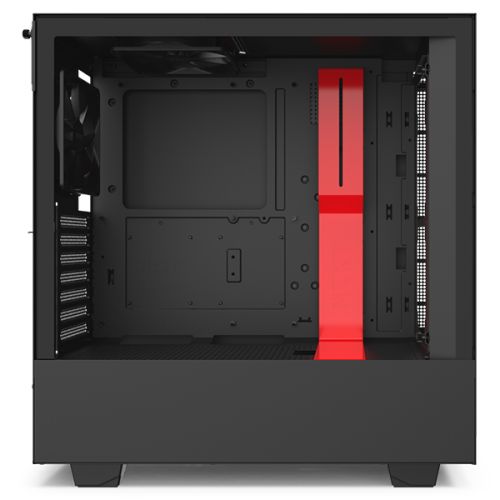 Корпус ATX NZXT H510i black/red, без БП, закаленное стекло, fan 2x120mm, LED-подсветка, 2xUSB 3.1 (Type-A/Type-С), audio CA-H510I-BR - фото 4
