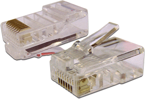 Коннектор RJ-45 (8P8C) cat.5e TWT TWT-PL45-8P8C UTP, универсальный, 100 шт. в упак.