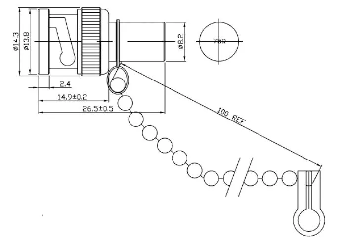 Hyperline TER-BNC-M-75-CHAIN