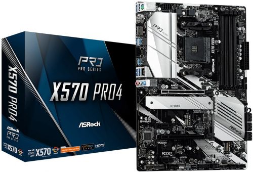 Материнская плата ATX ASRock X570 PRO4 (AM4,AMD X570,4*DDR4(4066),8*SATA 6G RAID,2*M.2,3*PCIE,7.1CH,