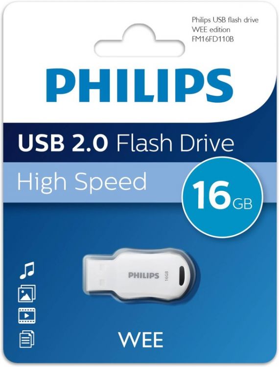 

Накопитель USB 2.0 16GB Philips FM16FD110B/97 WEE, USB 2.0, FM16FD110B/97