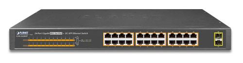 

Коммутатор PoE Planet GSW-2620HP неуправляемый, 24x10/100/1000T 802.3at POE + 2x1000X SFP (220W) 19", GSW-2620HP